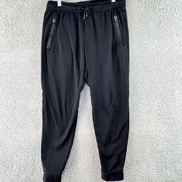 01 Algo Performance Joggers Mens Small Black Pants Activewear Stretch Gym Run‎ - Picture 1 of 16